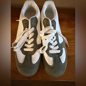 White and Green Sneakers